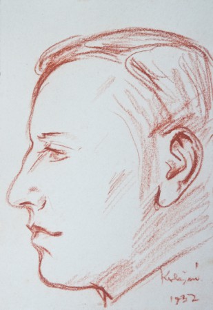 Ludvík Klímek, autor: Jan Kobzáň, 1932, kresba rudkou, 29 x 21 cm - ze soukromé sbírky